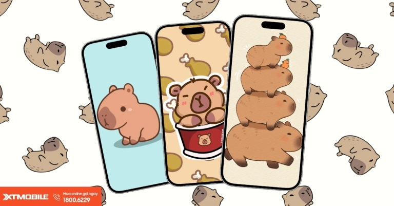 50+ Hình nền Capybara cute, vô tri, màu hồng cực chất cho điện thoại 2026