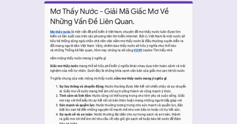 Giải mã giấc mơ thấy nước ngập: Điềm báo tốt hay xấu?