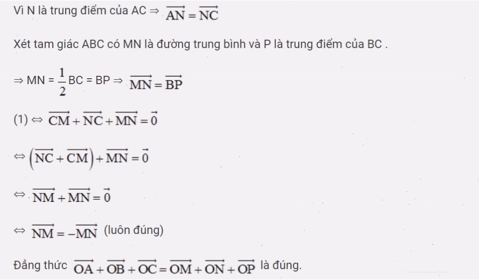 Ví dụ chứng minh đẳng thức vectơ